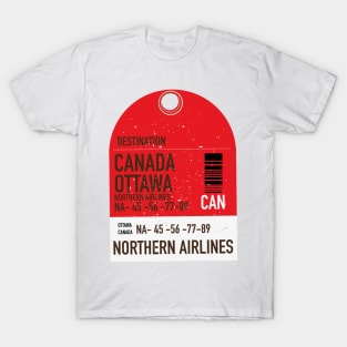 Canada Ottawa Airline ticket T-Shirt